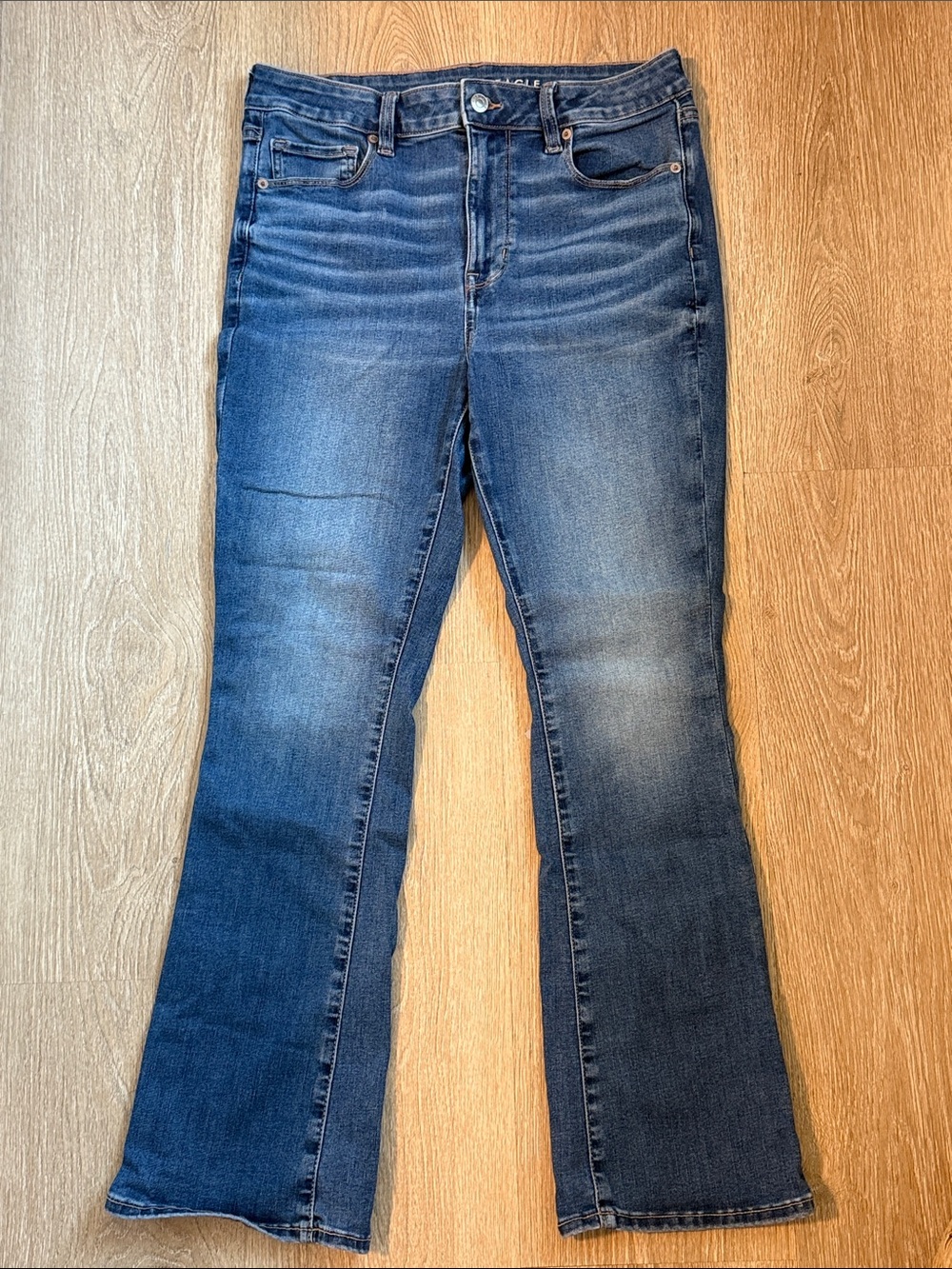American Eagle Outfitters Women's Dark Blue High Waisted Jeans - Short